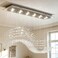 Siljoy Modern Crystal Chandelier Rectangle Wave Raindrop Chandelier L47