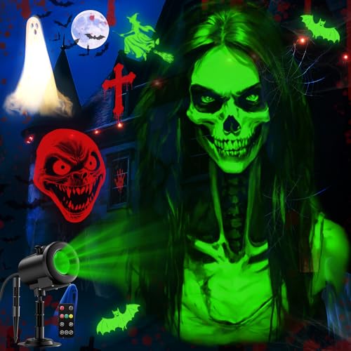 Nagudenfo Nagudenfo 12 In 1 Halloween Projector OUTDOOR3d Dynamic Halloween Decorations