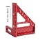 EMVANV 3D Multi Angle Measuring Ruler 3D Hole Position Layout Drawing 45 and 90 Degree Woodworking Square Small Framing Square Tool with Angle Position Pin for Carpentry Red