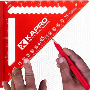 KAPRO Kapro 448 High Definition Anodized 4 Rafter Square Resists Wear and Corrosion Features Conversion Table and Protractor Lightweight Compact Profile 4 Inch