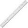 Business Source 12Inch Plastic Ruler White 32365 10 Pack