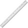 Business Source 12Inch Plastic Ruler White 32365 10 Pack