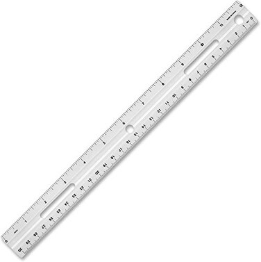 Business Source 12Inch Plastic Ruler White 32365 10 Pack