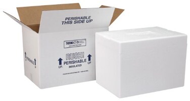 Polar Tech 227C Thermo Chill Insulated Carton with Foam Shipper Medium 155 Length x 1375 Width x 105 Depth 2 Count Pack of 1