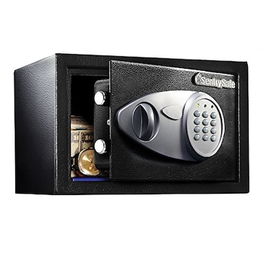 SentrySafe Medium Safe with Digital Keypad Lock Box with Code has Interior Lining and Bolt Down Kit that Secures Pistol Money 041 Cubic Feet 76 x 114 x 104 Inches X041E