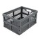 Ramddy 1 Pack 16 Quart Plastic Folding Collapsible Storage Crate Grey