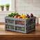 Ramddy 1 Pack 16 Quart Plastic Folding Collapsible Storage Crate Grey