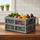 Ramddy 1 Pack 16 Quart Plastic Folding Collapsible Storage Crate Grey