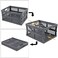 Ramddy 1 Pack 16 Quart Plastic Folding Collapsible Storage Crate Grey