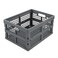 Ramddy 1 Pack 16 Quart Plastic Folding Collapsible Storage Crate Grey