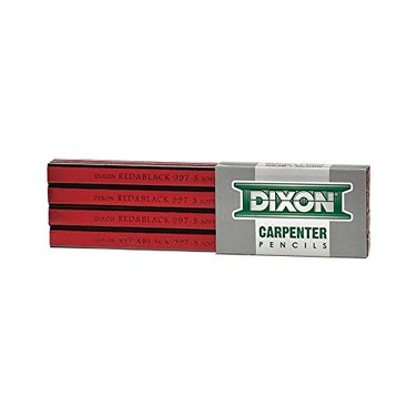 Dixon DIXON Industrial Carpenter Pencils Soft Graphite Core RedBlack 7 12Pack 19971