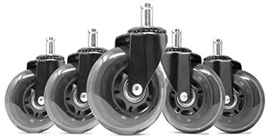 WEN CA305W 3Inch Polyurethane Replacement Office Chair Swivel Caster Wheels 5Pack