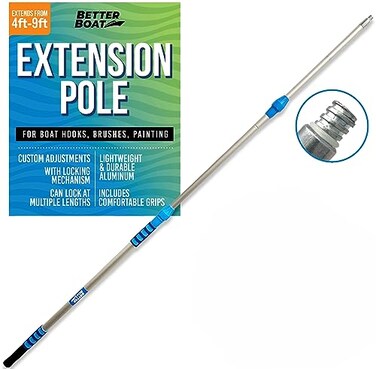 Better Boat Extension Pole Telescoping Rod 49 ft Extendable Deck Brush Handle Boat Hook Painters Stick 34 Universal End Twist Lock for Paint Rollers Mops and Long Reach Tasks
