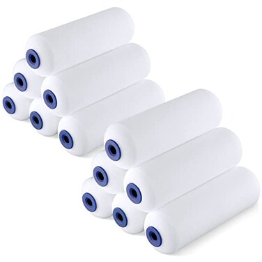 WORKPRO 12Pack Foam Paint Roller 4 inch Small Paint Roller Kit Mini Paint Roller for Painting Walls Cabinets Doors Fences etc
