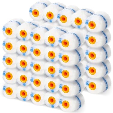 Leumoi 50 Pcs 2 Inch Microfiber Mini Paint Rollers High Density Microfiber Paint Roller Covers Painting Supplies for Home Wall Cabinets Ceilings