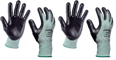Pine Tree Tools Medium Cut Resistant Gloves Grey and Black Unisex