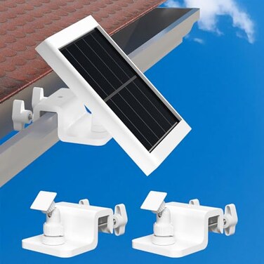 Didalo 2 Pack Gutter Mount Compatible for Ring Solar Panel 360Adjustable Universal Panel Gutter Mount for Ring Arlo Eufy Wyze Reolink Solar Panels Solar Panel Not Included