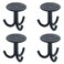 MY MIRONEY 4pcs Black Stainless Steel Ceiling Hooks Three Fork Hook Hardware Wall Mount Hooks for Hanging Bird Feeders Lanterns Plant Baskets