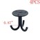 MY MIRONEY 4pcs Black Stainless Steel Ceiling Hooks Three Fork Hook Hardware Wall Mount Hooks for Hanging Bird Feeders Lanterns Plant Baskets