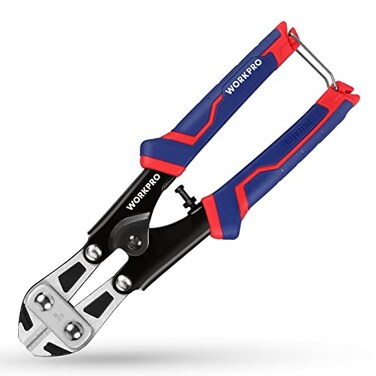 WORKPRO Mini Bolt Cutter 8inch Spring Loaded Wire Cutters Heavy Duty with Soft Antislip Handle Small Bolt Cutter Wire Cable Cutter Spring Snips Clippers Upgrade Grip