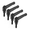 uxcell M6 x 16mm Handle Adjustable Clamping Lever Thread Push Button Ratchet Male Threaded Stud Knobs Locking Rotating Screw Handles Quick Release Bolt Black 4pcs