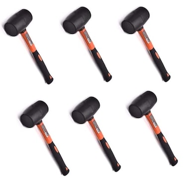 Edward Tools Rubber Mallet Hammer 16 oz Durable Ecofriendly Rubber Hammer Head for Camping Flooring Tent Stakes Woodworking Soft Blow Tasks without Damage Ergonomic Grip Handle 6