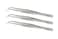 Universal Stainless Steel Tweezers Heavy Pattern Precision Grade Curved Tip Forceps Tweezers with Serrated Tip and Knurled Handle 3 Pack