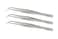 Universal Stainless Steel Tweezers Heavy Pattern Precision Grade Curved Tip Forceps Tweezers with Serrated Tip and Knurled Handle 3 Pack