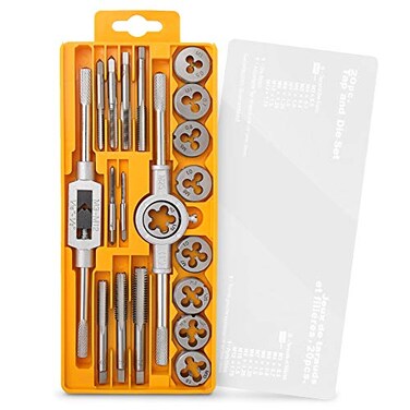 Hi-Spec HiSpec Metric Tap and Die Set 20pc M3M12 Thread Repair Kit for Screw and Bolt Threading Basic Tapping Tools with Tap Wrenches and Case