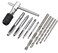 Saipe Adjustable THandle Tap Wrenches Set Ratchet Tap Holder Wrench with 5pcs M3M8 Metric Screw Thread Tap Set and Twist Drill Bits Set