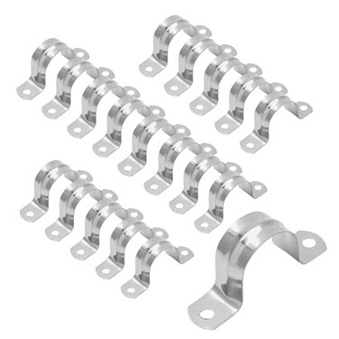 Bonsicoky 30Pcs M25 Rigid Pipe Strap 1 Inch Stainless Steel 2 Holes Cable U Bracket Pipe Clamp for Fixing Pipe or Cable 071 Width