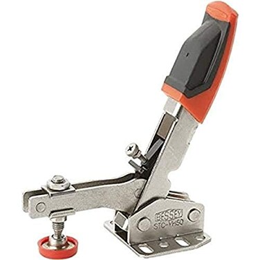 BESSEY STCVH50 Vertical AutoAdjust Toggle Face Mount Nickel Plated Clamp Vertical Flange Silver