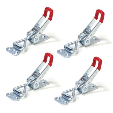POWERTEC 4PK Toggle Clamp 220 lbs Holding Capacity 4001 Adjustable Pull Action Latch for Smoker Tool Box Woodworking Jigs and Fixtures Cabinet Tool box Door 20311