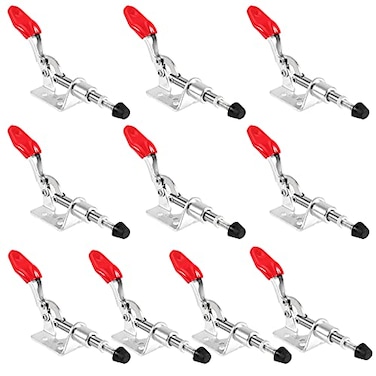 MUKLEI 10 Pack Adjustable Toggle Clamp 301 AM Push Pull Toggle Clamps Quick Release Vertical Clamp for Welding Woodworking 99 lbs Max Clamping Force