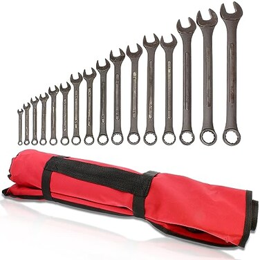 VCT 16Pc Raised Panel Combination Wrenches Set 12Point SAE Standard Wrench Set 14 to 114