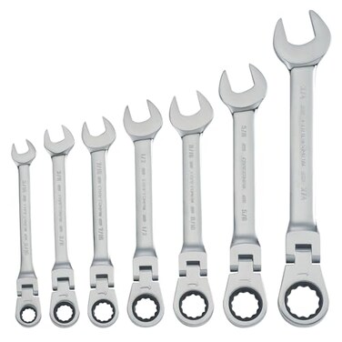 CRAFTSMAN 7Piece SAE Flex Reversible 72tooth Ratchet Set Chrome Finish CMMT87010