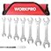 WORKPRO SAE SuperThin Open End Wrench Rollup Set 7PCS 14 to 1116 UltraSlim Thin Wrench Set with Organizer Pouch for Nuts Narrow Spaces