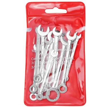 Eyech 10Pcs SAE Mini Open and Box End Wrench Set Ratcheting Wrench Set Small Combination Spanner Sets 532716