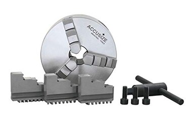 Accusize Industrial Tools 5125 mm 3Jaw Chuck Plain Back 1181 Center Hole 05590112