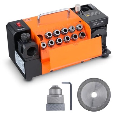 VEVOR Drill Bits Sharpener MR13A Drill Bits Grinder Sharpener 313mm 95 to 135 Point Angle Adjustable Drill Bit ReSharpener Portable Bits Sharpening Machine with 11 Collets CBN Wheel for HSS
