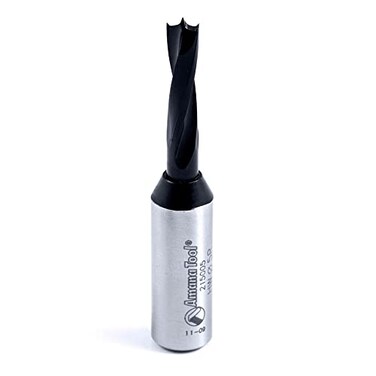 Amana Tool 215005 Solid Carbide Brad Point Dowel Drill Bit Doweling Boring Drill Bits 5 mm Dia x 575 mm L Right Hand