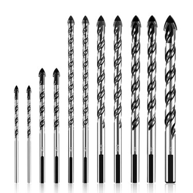 amoolo Masonry Drill Bits Set11 PiecePremium Concrete Drill Bit Set for Tile Brick Cement Concrete Glass Plastic CINDERBLOCK Wood etc