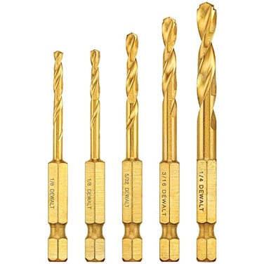DEWALT Impact Ready Titanium Nitride Coated Drill Bit Set 5pc DD5155