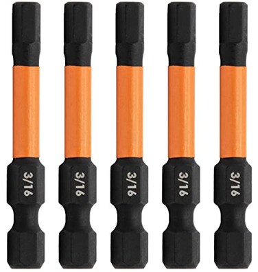 Railer Hex 316 Impact Driver Bit Allen Wrench Drill Hex Bits 14 Quick Release S2 Steel 2 inch 316 Hex Bits 5 Pack