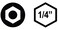 VEGA Industries VEGA 532 HEX Tamper Proof 1 Inch Security Bits Professional Grade Inch Hex Shank HEX 532 Security Bits 125HT1064A4 Pack of 4