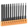 InPower Torx Bit Set 12Piece Security S2 Steel Tamper Proof Star with Bit Holder 3 Long Drill Bit 14 Hex Shanks