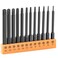 InPower Torx Bit Set 12Piece Security S2 Steel Tamper Proof Star with Bit Holder 3 Long Drill Bit 14 Hex Shanks