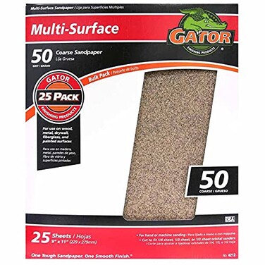 Gator 9 x 11 MultiSurface Sanding Sheets 50 Grit 25 Pack