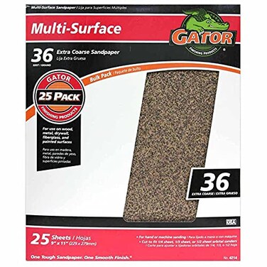 Gator 9 x 11 MultiSurface Sanding Sheets 36 Grit 25 Pack