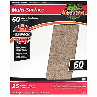 Gator 9 x 11 MultiSurface Sanding Sheets 60 Grit 25 Pack